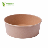Récipients en carton de bol à salade en papier kraft biodégradable brun à emporter compostables écologiques avec couvercle transparent