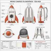 Sac à dos personnalisé Rocket Ita Bag Nose Cone Triple Fin pour femmes et garçons, idéal pour l'école, les voyages, l'espace, le quotidien, cadeau, commande en gros