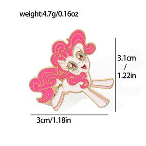Insigne de broche en métal gravé plaqué bronze poney personnage de dessin animé Anime <span class=keywords><strong>TV</strong></span> et film pour anniversaire - Product Image 6