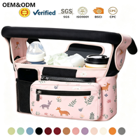Sac de rangement pour poussette, sac de transport pour bébé, personnalisé avec logo YCW Factory, résistant à l'eau, en polyester, avec fermeture éclair