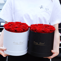 Rose éternelle de la Saint-Valentin, fleurs artificielles en soie, rose stabilisée, boîte cadeau de fleurs