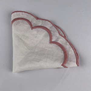 Wholesale <b>Festival</b>-Themed Embroidered Cloth Napkins Waterproof Scalloped Edge Linen Cotton Placemat Cocktail Coaster for - Product Image 6