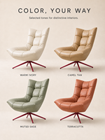 Fauteuil d'appoint moderne rembourré, fabrication directe usine OEM ODM, option en cuir pleine fleur ou tissu, pour salon et salle à manger