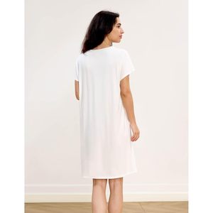 Camisón de Bambú y Viscosa para Mujer, Personalizado al por Mayor, Manga Corta, Suave y Cómodo, Vestido de Dormir de Algodón Modal - Product Image 3