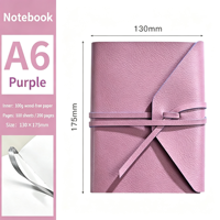 Carnet de notes A6 en cuir PU, journal de voyage avec fermeture à sangle, bloc-notes de poche portable pour le bureau, cadeau d'affaires