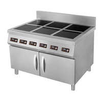 Peralatan Dapur Harga Pabrik Kompor Listrik Stainless Steel 4 Tungku Pengapian Elektronik untuk Hotel
