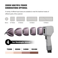 Meilleur appareil esthétique laser à 4 longueurs d'onde, machine de beauté laser diode 3000W avec analyseur IA