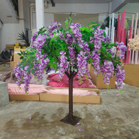 BL-AT06 Arbre à fleurs de cerisier artificiel suspendu rose, vert, bleu, 90 cm, pour centre de table de restaurant ou de mariage