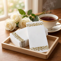 Serviettes en papier jetables personnalisées Linen-Feel Airlaid avec logo Serviettes de table imprimées personnalisées pour restaurants