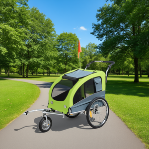 Remorque de vélo pour chien Green Dog, 20 kg, avec auvent, pour utilisation en extérieur - Product Image 2