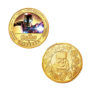 Monedas con Temática de Películas de Marvel Americanas, Monedas de Oro de Iron Man, Monedas Conmemorativas de Metal de Héroes de Marvel, Chapadas <span class=keywords><strong>en</strong></span> Oro de 24K, Gran Venta - Product Image 6