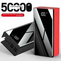 Cargador Portátil de Alta Capacidad de 50000 mAh con Pantalla Digital Tipo Espejo, 10W, PVC, para Exteriores, con Diseño Atractivo, Gran Venta