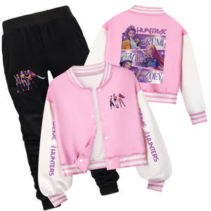 ชุดเสื้อแจ็คเก็ตเบสบอลและกางเกงวอร์มลายการ์ตูน K-Pop Demon Hunters รุ่นใหม่ขายดีประจำฤดูใบไม้ผลิและฤดูใบไม้ร่วง - Product Image 3