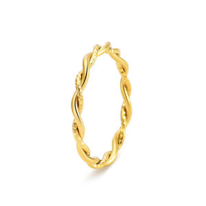 Bague en Acier Inoxydable 2mm Argent <span class=keywords><strong>Or</strong></span> Rose Double <span class=keywords><strong>Ligne</strong></span> Ronde Torsadée Croix Pâte <span class=keywords><strong>Frite</strong></span> Torsades Bagues en Acier Inoxydable 718 - Product Image 5