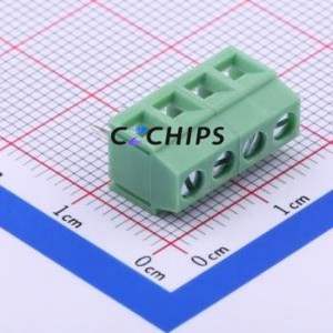DB125-3.81-4P-GN-S <b>Screw</b> Terminal <b>Block</b> Through hole Component (THT),P=3.81mm Connector 1x4P 3.81mm Green Through Hole - Product Image 2
