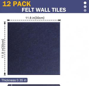 Grands panneaux de liège Panneaux muraux <span class=keywords><strong>en</strong></span> feutre PET alternatifs réutilisables avec onglets adhésifs Panneaux acoustiques <span class=keywords><strong>en</strong></span> fibre de polyester 100% - Product Image 2