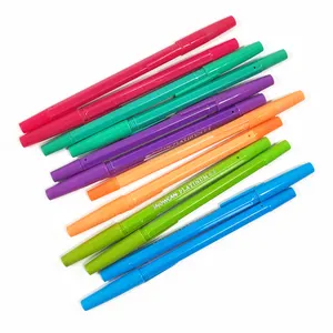 Stylo à bille à encre de gel d'huile bon marché, 1 pièce, stylo à bille simple 6 couleurs pour l'école