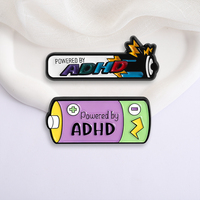 Broches émaillées sur le thème de la sensibilisation au TDAH, design créatif de batterie, badges pour sacs à dos et revers, accessoires, bijoux, cadeaux pour amis