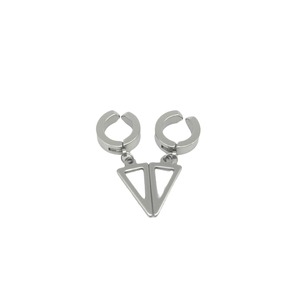 Pendientes de Clip Geométricos Triángulo Invertido Aleación de Zinc Negro Oro Plata Sin Perforación Joyería de Moda - Product Image 5