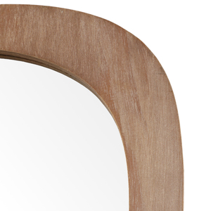 Miroir en forme d'œuf avec cadre en bois, miroir mural vintage bohème pour chambre à coucher, salle de bain, dortoir, bureau à domicile, décoration - Product Image 5