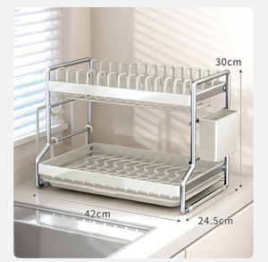 Support de rangement <span class=keywords><strong>pour</strong></span> vaisselle de <span class=keywords><strong>cuisine</strong></span> Baguettes et bols Support de rangement Ménage Comptoir Multifonctionnel Assiette <span class=keywords><strong>collante</strong></span> Vaisselle Égouttoir - Product Image 1