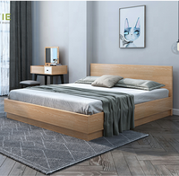 Ensemble de lit en panneaux de bois mélaminé écologique au design moderne, taille King Queen, extensible, avec rangement, pliable, pour la maison, l'hôtel, la chambre à coucher