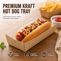 Barquettes en papier personnalisées pour hot-dogs, imprimées, jetables, écologiques, biodégradables, avec pelliculage mat, pour frites et snacks