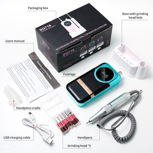 Machine à ongles 45000 tr/min, moteur sans balais haute vitesse, base de décapage, outil professionnel de polissage et de meulage pour salon de manucure - Product Image 3