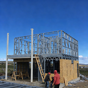 <span class=keywords><strong>Casa</strong></span> Prefabricada de Acero Ligero de 2 Dormitorios, con Techo para Auto, Ecológica, Resistente a la Corrosión, Impermeable y con Energía Solar, Marca PTH - Product Image 1