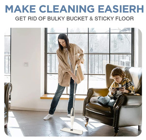 Msj מכירה חם מיקרופייבר עם מוט פלדה מוט פלדה מעולה רצפת בית ניקוי עוזר 2 מגבים - Product Image 5