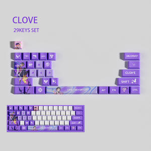 Ensemble de touches de <span class=keywords><strong>clavier</strong></span> mécanique Valorant, 29 touches, PBT, sublimation par transfert thermique, touches de jeu artisanales pour commutateurs MX - Product Image 5