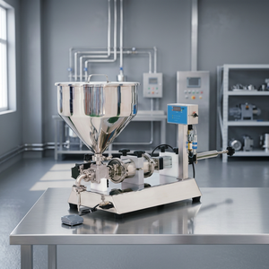 Machine de remplissage semi-automatique pneumatique pour bouteilles en verre/plastique de 30 litres, moteur PLC, 1000 BPH, emballage de boissons - Product Image 2