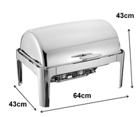Nouveau style – Réchaud de buffet d'hôtel SIR en acier inoxydable isolé pour restaurant, avec couvercle rabattable, modèle S24073003, logo personnalisé