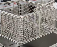 Friteuse électrique professionnelle double cuve en acier inoxydable 201, de comptoir, avec 2 paniers, pour restaurant, friteuse à poulet
