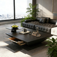 Table basse carrée de style italien, design minimaliste haut de gamme, pour salon ou balcon, forme triangulaire inversée simple