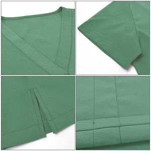 カスタム女性用Vネックロゴジャージーナースユニフォームトップジョガーパンツスクラブスーツ医師と歯科医のための病院設定 - Product Image 3