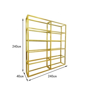 Product <strong>Stand</strong> <strong>Display</strong> <strong>Shelf</strong> for Shop Golden Exhibition <strong>Display</strong> <strong>Stand</strong> with Glass Board Custom logo - Product Image 5
