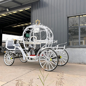 Carruaje de caballos de hierro hueco blanco con cojín rosa para ceremonias románticas, sesiones fotográficas al aire libre y exposiciones comerciales - Product Image 2