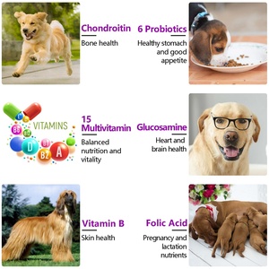 Oimmal 15 en 1 Multivitamines pour chiens pour les soins de la peau des chiens et la santé cardiaque Supplément alimentaire pour animaux de compagnie Comprimés à croquer - Product Image 3