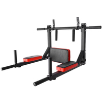 Barra de dominadas multifuncional de 440 libras, ajustable, para entrenamiento físico, montada en la pared, con inclinación, para gimnasio