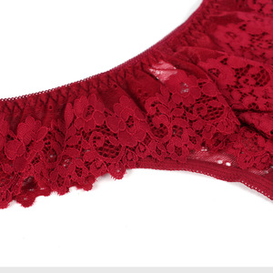 Ropa interior sexy de <span class=keywords><strong>encaje</strong></span> para mujer, Tanga suave de talla grande, bragas con espalda en T, calzoncillos transpirables ahuecados, nuevo diseño - Product Image 5