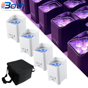 4 unidades con bolsa, luces LED Par profesionales de 6x18W RGBWA+UV con batería, control inalámbrico por WiFi y aplicación para eventos escénicos - Product Image 1