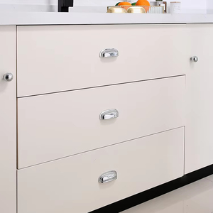Poignées de tiroir en laiton massif chromé poli, entre-trous 76 mm, pour armoires, meubles de cuisine, chambre, penderie, commodes et tiroirs - Product Image 2