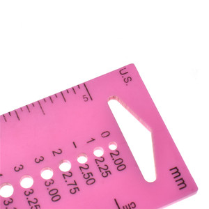 INCH cm Ruler <strong>UK</strong> US Canada Sizes Plastic <strong>Knitting</strong> Needle Gauge Circle Geometric Template Ruler Student Measure Tool, Pink - Product Image 3