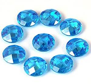 คริสตัลพลอยบุษราคัมสวิสสีฟ้าทรงเหลี่ยมเพชรพลอยหลวมสำหรับการทำเครื่องประดับ - Product Image 2