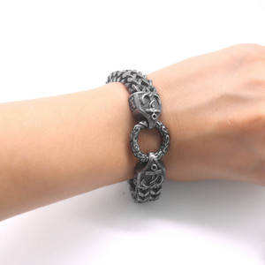 yunnique <b>Anchor</b> Chain <b>Bracelet</b> For <b>Men</b> Black Stainless Steel Retro Design Gift Jewelry - Product Image 4