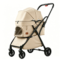 Poussette compacte pliable et légère pour chiens et chats, 4 roues, toutes saisons, pour les voyages et les promenades en extérieur