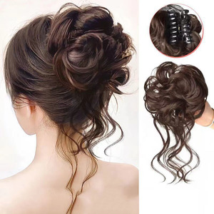 <span class=keywords><strong>Pince</strong></span> à cheveux pour <span class=keywords><strong>chignon</strong></span> désordonné, postiche synthétique bouclé naturel pour femme, volume instantané, coiffure <span class=keywords><strong>facile</strong></span> pour les filles pressées - Product Image 2
