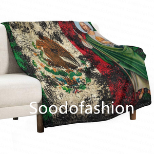 Manta de Forro Polar de Poliéster Sublimada con Personajes de San Judas <span class=keywords><strong>Tadeo</strong></span> y la Virgen de Guadalupe, Personalizada al por Mayor para América del Norte y México - Product Image 3