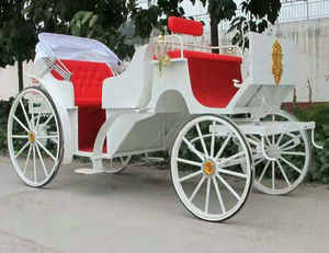 Vagón de caballos de calabaza de boda victoriana con capó, transporte especial turístico, carro de caballos - Product Image 3